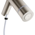 Round Vertical Brushed Nickel Electric Heated Towel Rack Single Bar(with Timer)