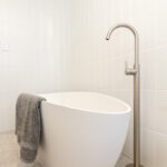 Brushed Nickel Freestanding Tap with Handheld Shower