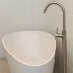Brushed Nickel Freestanding Tap with Handheld Shower