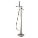 Brushed Nickel Freestanding Tap with Handheld Shower