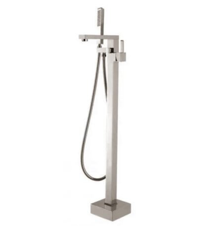 Brushed Nickel Freestanding Tap with Handheld Shower