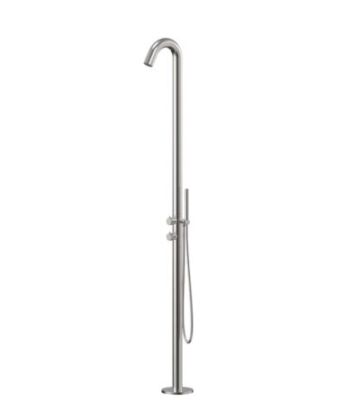 Round Out-Door Use Stainless Steel Freestanding Shower With Handheld Shower