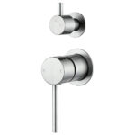LUCID PIN Series Brushed Nickel Diverter Mixer Trim Kit With Separate Cover Plate (match CLPD)