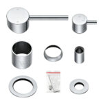 LUCID PIN Series Brushed Nickel Diverter Mixer Trim Kit With Separate Cover Plate (match CLPD)
