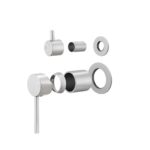 LUCID PIN Series Brushed Nickel Diverter Mixer Trim Kit With Separate Cover Plate (match CLPD)