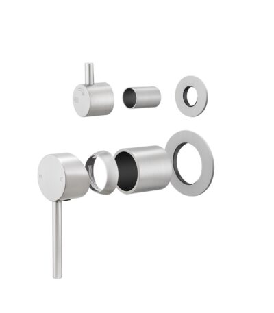 LUCID PIN Series Brushed Nickel Diverter Mixer Trim Kit With Separate Cover Plate (match CLPD)