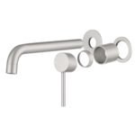 LUCID PIN Series Brushed Nickel Spout Mixer Trim Kit Only With Separate 60mm Cover Plate (match CLPS)