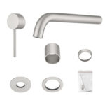 LUCID PIN Series Brushed Nickel Spout Mixer Trim Kit Only With Separate 60mm Cover Plate (match CLPS)