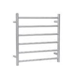 Brushed Nickel Heated Towel Rack 6 Bars