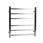Brushed Nickel Heated Towel Rack 6 Bars