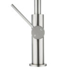 Brushed Nickel Standard Slim Stainless Steel Kitchen Mixer With 360° Swivel Spout