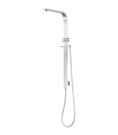 Square Brushed Nickel Shower Station without Shower Head and Handheld Shower(Wide Rail,PVC Hose)