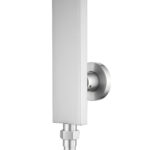 Square Brushed Nickel Shower Station without Shower Head and Handheld Shower(Wide Rail,PVC Hose)