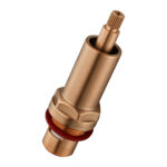 Round Brushed Copper Shower Wall Taps