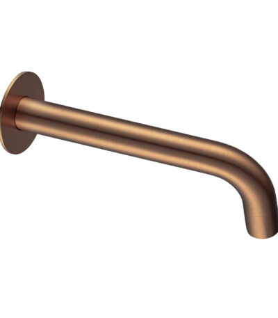 LUCID PIN Series 180mm Round Brushed Copper Bathtub/Basin Wall Spout(60mm Flat Back Plate)