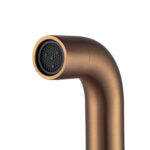 LUCID PIN Series 180mm Round Brushed Copper Bathtub/Basin Wall Spout(60mm Flat Back Plate)