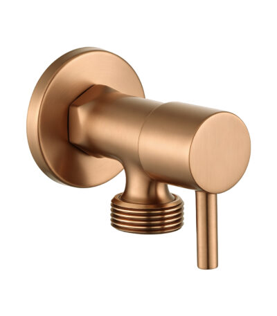 Bathroom Round Brushed Copper 1/4 Turn Washing Machine Stop Tap(One Piece)