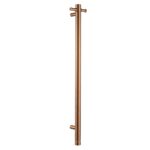 Round Vertical Brushed Copper Electric Heated Towel Rack Single Bar(with Timer)