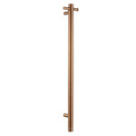 Round Vertical Brushed Copper Electric Heated Towel Rack Single Bar(with Timer)
