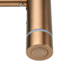Round Vertical Brushed Copper Electric Heated Towel Rack Single Bar(with Timer)
