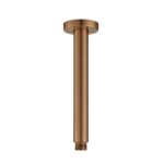 Round Brushed Copper Ceiling Shower Arm 200mm