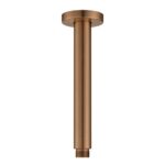 Round Brushed Copper Ceiling Shower Arm 200mm