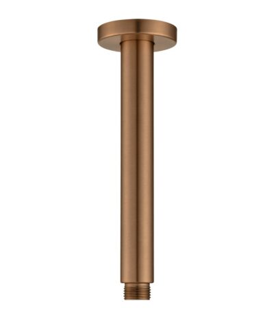 Round Brushed Copper Ceiling Shower Arm 200mm