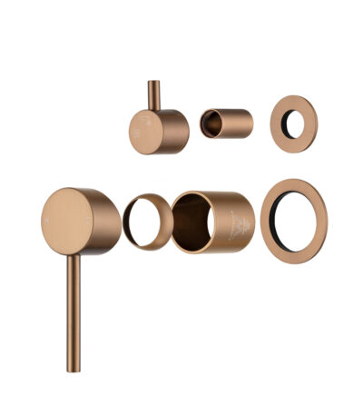 LUCID PIN Series Brushed Copper Diverter Mixer Trim Kit With Separate Cover Plate (match CLPD)