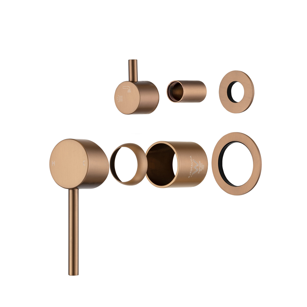 LUCID PIN Series Brushed Copper Diverter Mixer Trim Kit With Separate Cover Plate (match CLPD) 1 LUCID PIN Series Brushed Copper Diverter Mixer Trim Kit With Separate Cover Plate (match CLPD)