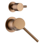 LUCID PIN Series Brushed Copper Diverter Mixer Trim Kit With Separate Cover Plate (match CLPD)