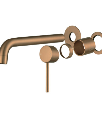 LUCID PIN Series Brushed Copper Spout Mixer Trim Kit Only With Separate 60mm Cover Plate (match CLPS)