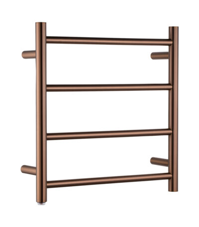 Round Light Brushed Copper Electric Heated Towel Rack 4 Bars