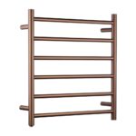 Round Brushed Copper Electric Heated Towel Rack 6 Bars