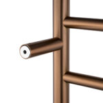 Round Brushed Copper Electric Heated Towel Rack 6 Bars