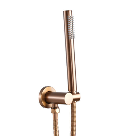 Brushed Copper Shower Rail with Handheld Shower