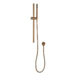 Round Brushed Copper Stainless Steel Rail with Handheld Shower,Fixed Wall Connector Set
