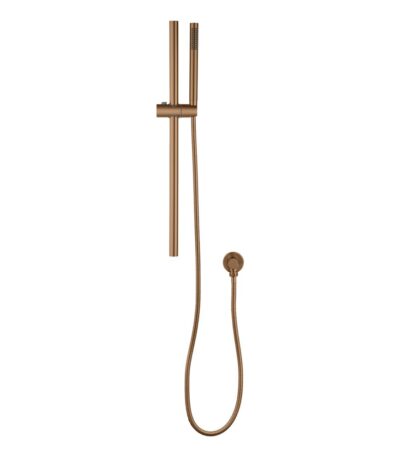 Round Brushed Copper Stainless Steel Rail with Handheld Shower,Fixed Wall Connector Set