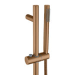 Round Brushed Copper Stainless Steel Rail with Handheld Shower,Fixed Wall Connector Set