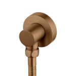 Round Brushed Copper Stainless Steel Rail with Handheld Shower,Fixed Wall Connector Set