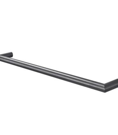 Round Horizontal Brushed Gun Metal Grey Electric Heated Towel Rack Single Bar