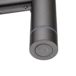 Round Vertical Brushed Gun Metal Grey Electric Heated Towel Rack Single Bar(with Timer)