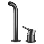 LUCID PIN Series Gunmetal Spout Mixer Trim Kit Only With Separate 60mm Cover Plate (match CLPS)