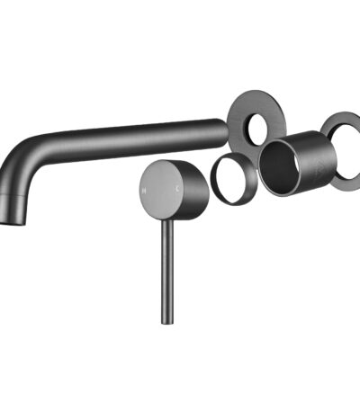 LUCID PIN Series Gunmetal Spout Mixer Trim Kit Only With Separate 60mm Cover Plate (match CLPS)