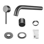 LUCID PIN Series Gunmetal Spout Mixer Trim Kit Only With Separate 60mm Cover Plate (match CLPS)