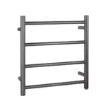 Brushed Gunmetal Heated Towel Rack 4 Bars