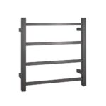 Brushed Gunmetal Heated Towel Rack 4 Bars