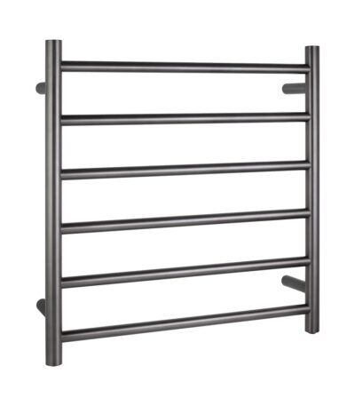 Brushed Gunmetal Heated Towel Rack 6 Bars