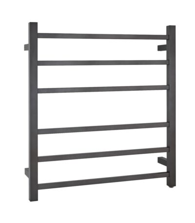 Brushed Gunmetal Heated Towel Rack 6 Bars