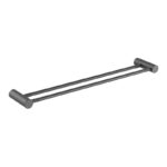 CADDENCE - 600mm Brushed Gunmetal Double Towel Rail