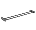 CADDENCE - 600mm Brushed Gunmetal Double Towel Rail